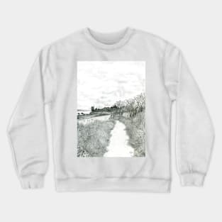 Coastal path at Crail in Fife [ East Coast of Scotland] [Pencil version] Crewneck Sweatshirt